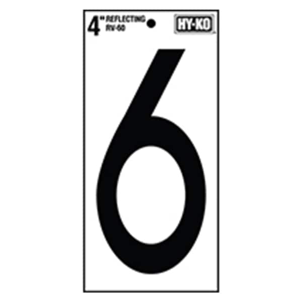 Hy-Ko 4In Reflective Number 6, 10PK B00572 - main